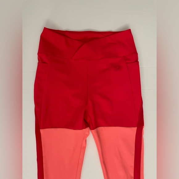 Nikki B Blackketter GYMSHARK Season 2 Red Coral Marl Leggings M pockets - Picture 3 of 10